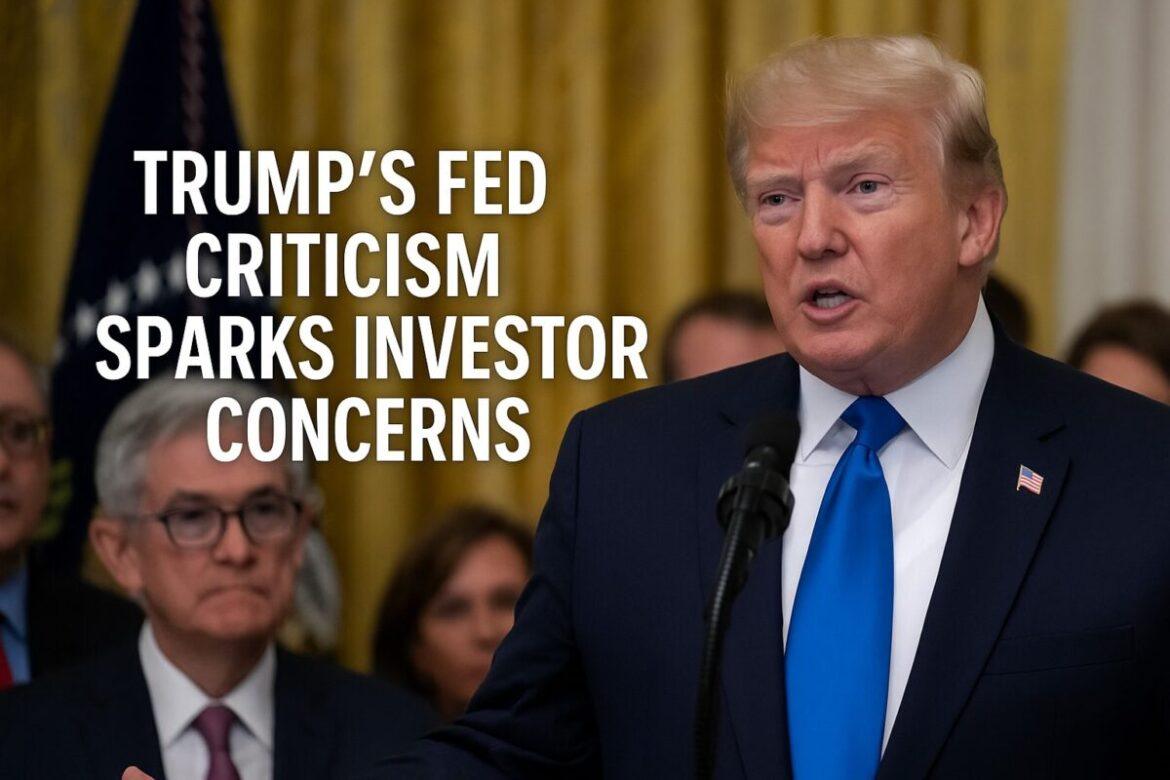 <div style="margin-bottom:20px;"></div><h1>Trump’s Fed Criticism Sparks Investor Concerns</h1>
<p>The recent spotlight on <strong>Trump’s Fed Criticism</strong> has sparked unease among investors and financial analysts alike. President Donald Trump’s repeated public attacks on Federal Reserve Chair Jerome Powell have amplified concerns over the central bank’s independence. As a result, markets have reacted with volatility, and investor sentiment has taken a noticeable hit.</p>
<h2>Market Reactions to Political Pressure</h2>
<p>Wall Street’s response to <strong>Trump’s Fed Criticism</strong> was swift. Major stock indices, including the S&P 500 and Nasdaq, posted losses amid uncertainty over future monetary policy decisions. Investors fear that political attempts to sway the Federal Reserve’s agenda may undermine its objectivity. If monetary policy is dictated by short-term political goals rather than long-term economic data, the implications could be severe for inflation, interest rates, and overall economic health.</p>
<h2>Why Federal Reserve Independence Matters</h2>
<p>One of the cornerstones of a stable economy is a politically neutral central bank. <strong>Trump’s Fed Criticism</strong> has called that neutrality into question. The Federal Reserve must be able to act without external pressure to maintain credibility in the eyes of global markets. Political interference could compromise its ability to control inflation or manage unemployment rates effectively.</p>
<h2>Investor Sentiment and Future Outlook</h2>
<p>Investor confidence remains fragile. Many market participants have shifted assets into safer investments such as gold and U.S. treasuries, seeking shelter from potential turmoil. Economic advisors stress the importance of maintaining clear, data-driven policy guidance, especially as the U.S. navigates ongoing trade issues and inflation concerns.</p>
<p>In the coming weeks, the Federal Reserve’s actions will be closely watched. Should <strong>Trump’s Fed Criticism</strong> intensify, it could further erode market stability and investor trust in U.S. monetary policy.</p>
<p><a href="https://finance.yahoo.com/news/analysis-investors-fear-trumps-attacks-100313555.html" target="_blank" rel="noopener noreferrer">Source: Yahoo Finance</a></p>
<p> </p>
<p>The post <a rel="nofollow" href="https://www.financebrokerage.com/trumps-fed-criticism-sparks-investor-concerns/">Trump’s Fed Criticism Sparks Investor Concerns</a> appeared first on <a rel="nofollow" href="https://www.financebrokerage.com">FinanceBrokerage</a>.</p>
<br>